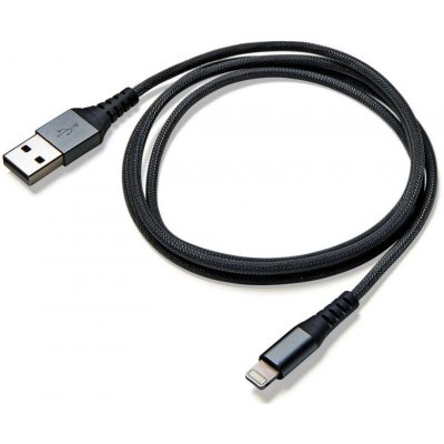 Datový USB kabel CELLY s Lightning konektorem, nylonový obal, 25 cm, černý