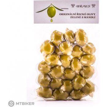D.M.Hermes Originální řecké olivy zelené s mandlí vakuované 160 g