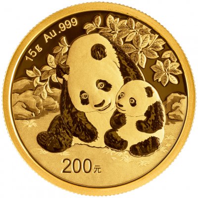 China Mint / Shanghai Mint Zlatá mince 200 Yuan China Panda 15 g – Zboží Dáma