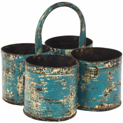 Sanu Babu Závěsný plechový květináč, quatro, modrá patina, 22x22x22cm – Hledejceny.cz