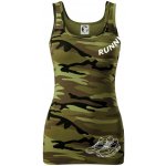 Running nápis šikmo dámské Maskáčové tílko Zelený maskáč – Zboží Dáma