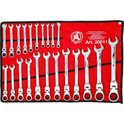 BGS technic Očkoploché klíče 6 - 32 mm Kraftmann s výkyvnou ráčnovou hlavou BGS 30011 – Hledejceny.cz