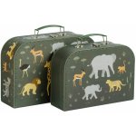 A Little Lovely Company sada dvou kartonových kufříků zvířata ze savany – Zboží Mobilmania