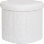 House Nordic Taburet s úložným prostorem, bouclé, bílý, 42 x36 cm, Medford – Zboží Dáma