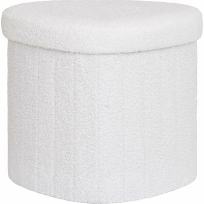 House Nordic Taburet s úložným prostorem, bouclé, bílý, 42 x36 cm, Medford – Zboží Dáma