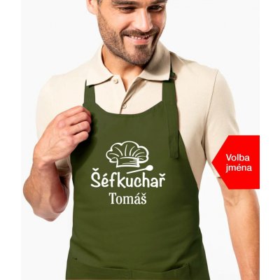 Kariban HobbyTriko Zástěra pro muže se jménem Šéfkuchař.. Khaki – Hledejceny.cz