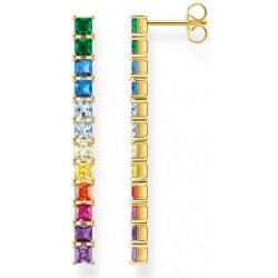 Thomas Sabo náušnice Colourful stones pavé gold H2249-996-7