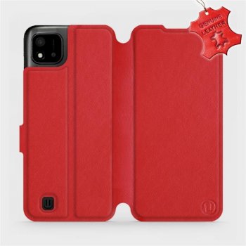 Pouzdro Mobiwear Luxusní kožené Flip Realme C11 2021 - Červené - L_RDS Red Leather