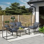 Outsunny Zahradní sestava nábytku, šedá, sada 4 ks 494561 – Hledejceny.cz