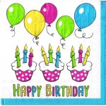 Ubrousek 33x33cm Šťastné narozeniny – Zboží Dáma