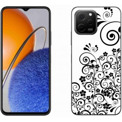 mmCase Gelové Huawei Nova Y61 - černobílé květinové vzory – Zboží Mobilmania