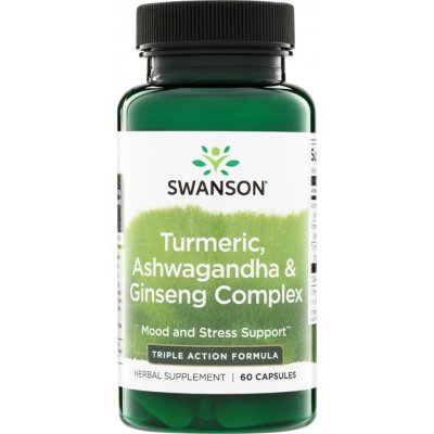 Swanson Rhodiola Ashwagandha a Ginseng Complex 60 kapslí – Hledejceny.cz