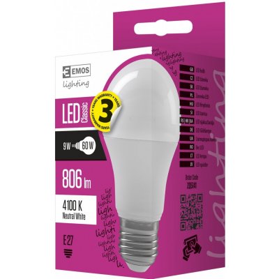 Emos LED žárovka Classic A60 6W E27 neutrální bílá