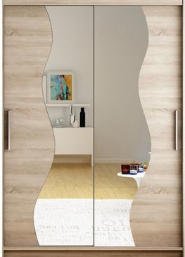 Kapol Miami S 120 cm s dvojitým zrcadlem a posuvnými dveřmi Dub Trufla