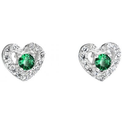 Šperky pro tebe náušnice smaragdové srdce ME02076F – Zboží Mobilmania