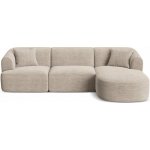 Cosmopolitan Design Béžová manšestrová rohová pohovka Campi 256 cm, pravá – Sleviste.cz