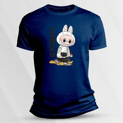 Sandratex Bavlněné dětské tričko Labubu Badboy Námořnická modrá – Zboží Dáma