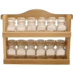 DIPRO Proseč Dřevěná polička s kořenkami 12 ks – Zboží Dáma