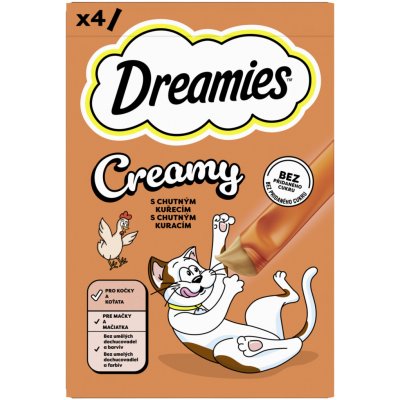 Dreamies Pochoutka pro kočky Creamy s kuřecím, 4x 10 g – Hledejceny.cz