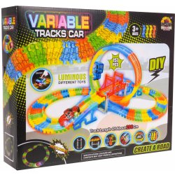 Majlo Toys Svítící autodráha s autíčkem na baterie 157 dílků Variable Tracks