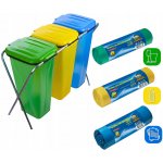 Kanza Kovový stojan na třídění odpadu, koš na odpadky pro 3 pytle – Hledejceny.cz