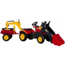 Mamido Traktorbagr s přívěsem Benson červený L-5232