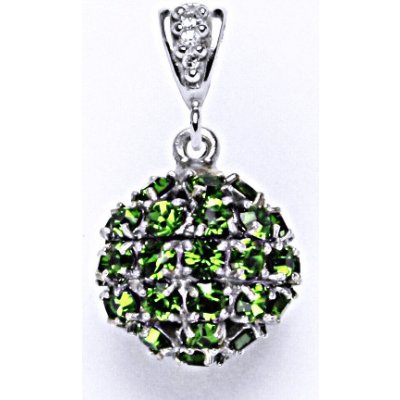 Čištín Koule se Swarovski krystalem fern green přívěsek 36940620 Stříbrný P 1369/2