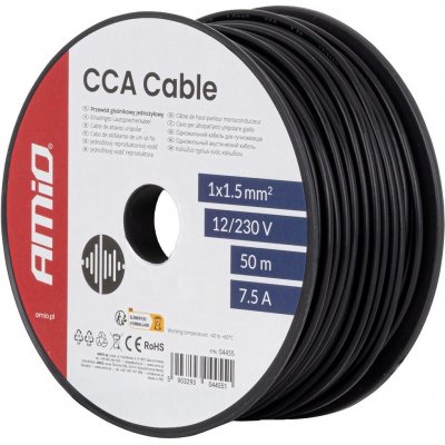 Amio Jednožilový černý 1x1.5 mm² 7.5A 12/230V 50 m – Zboží Mobilmania