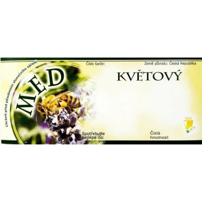 Etiketa na med samolepící - KVĚTOVÝ MED UNI – Hledejceny.cz