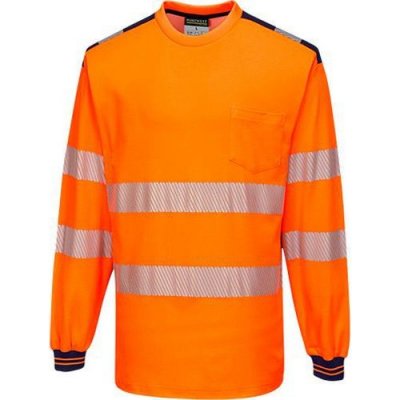 Portwest Reflexní tričko s dlouhým rukávem PW3 Hi-Vis oranžové/modré 89829 – Zboží Mobilmania