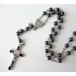 Blingstar Růženec přívěsek Kříž Ježíš Hematit 1344 křížek – Zboží Dáma