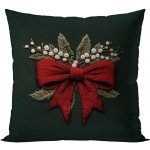 Mybesthome Vánoční MAŠLE vzor vyšívaný efekt 40 x 40 cm – Zboží Dáma