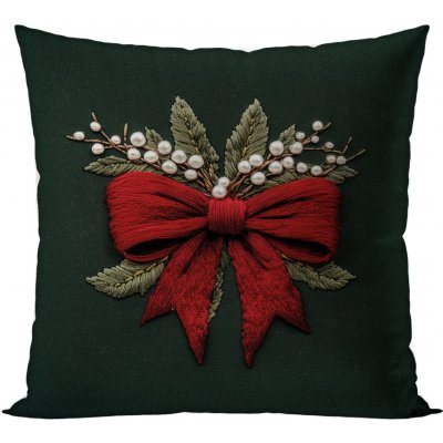 Mybesthome Vánoční MAŠLE vzor vyšívaný efekt 40 x 40 cm – Zboží Dáma