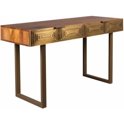 Dutchbone Volan toaletní stolek 140 x 50 cm zlatý mangový – Zbozi.Blesk.cz