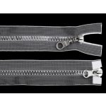 Zip kostěný 5 mm dělitelný 2 jezdce / dvoucestný 90 cm transparentní, malé, transparent stříbrná – Zboží Mobilmania