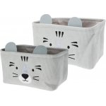 Homestyling Koš kvádr sada 2 ks šedá KO-HZ1993160seda – Zboží Dáma