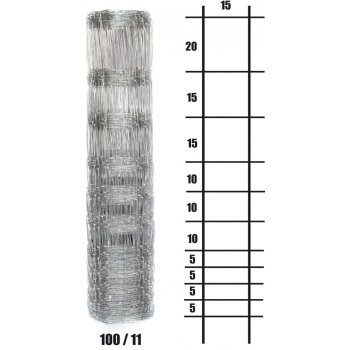 Lesnické pletivo uzlové - výška 100 cm, drát 1,6/2,0 mm, 11 drátů