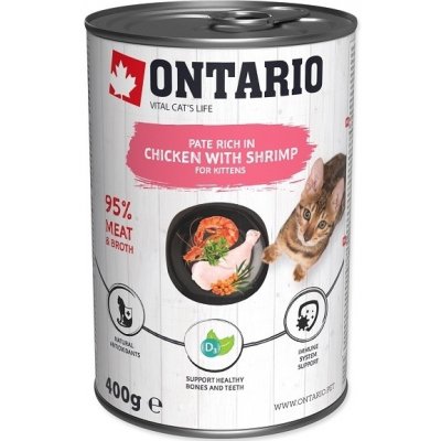 Ontario Cat Kitten paté Chicken a Shrimp 400 g – Sleviste.cz