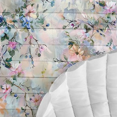 Takoy Prošívaná šusťákovina rozlité květiny olejomalba – Zboží Dáma