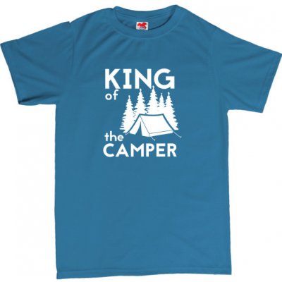 King of the camper stan pánské tričko s potiskem 401 modrá azure bílá – Sleviste.cz