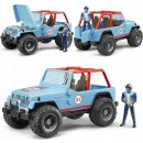 Autíčka Bruder 2541 Jeep WRANGLER Cross Country modrý s figurkou jezdce