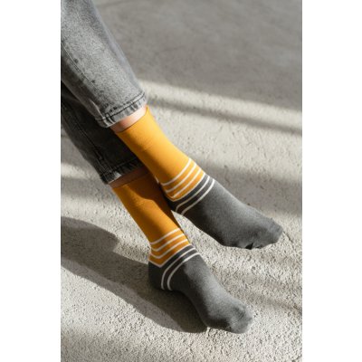 Dvoubarevné ponožky 078-172 Mustard – Zboží Mobilmania