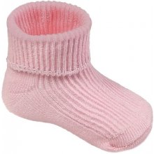 Kojenecké růžové ponožky s ohrnutím