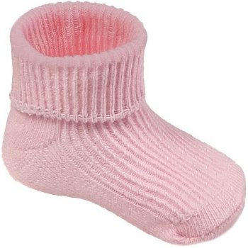 Kojenecké růžové ponožky s ohrnutím