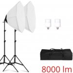 Fotověci 8000lm! 2x LED Octagon Softbox Světlo + 2x Stativ Oktagon – Zboží Živě