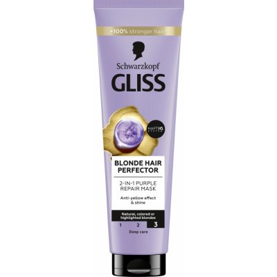 Gliss Blonde Perfector regenerační maska na vlasy - peptidy a výtažky z borůvek, 150 ml – Sleviste.cz