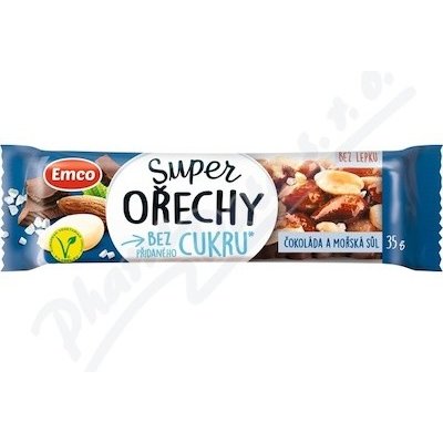 EMCO Super ořechy tyčinka čoko a mořská sůl 35g