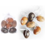 Wiky Vajíčko dekorační plastové malované 6 cm, 6ks v organza sáčku – Zboží Dáma