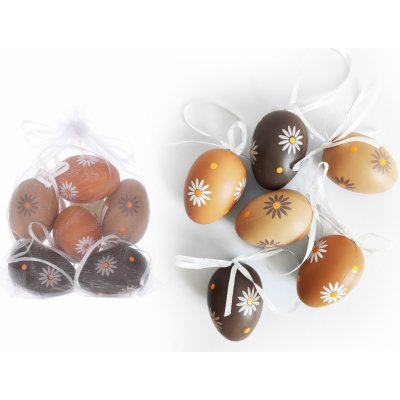 Wiky Vajíčko dekorační plastové malované 6 cm, 6ks v organza sáčku – Zboží Dáma
