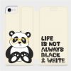 Pouzdro a kryt na mobilní telefon Apple Pouzdro Mobiwear parádní flip Apple iPhone 7 - M041S Panda - life is not always black and white